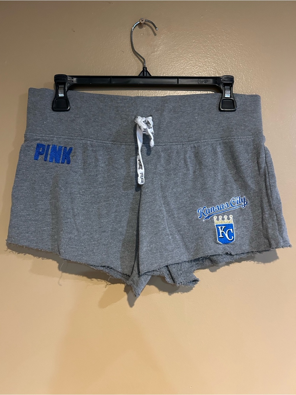 PINK Victoria's Secret Gray Kansas City Logo Athletic Shorts